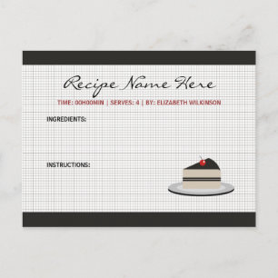 Carte de recette tranche de gâteau