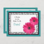 Carte de recette Turquoise Gerbera rose pour la ma (Devant / Derrière)