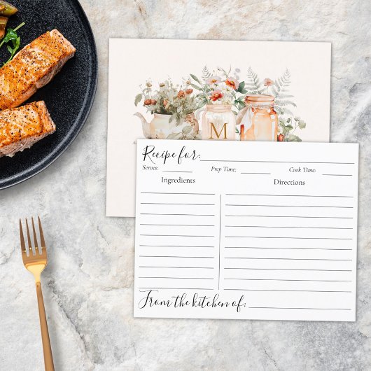 Carte de recette végétale de la forêt monographiqu