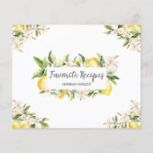 Carte de recette végétale florale citrons et fleur (Dos)