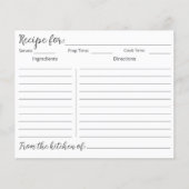 Carte de recette végétale florale citrons et fleur (Devant)