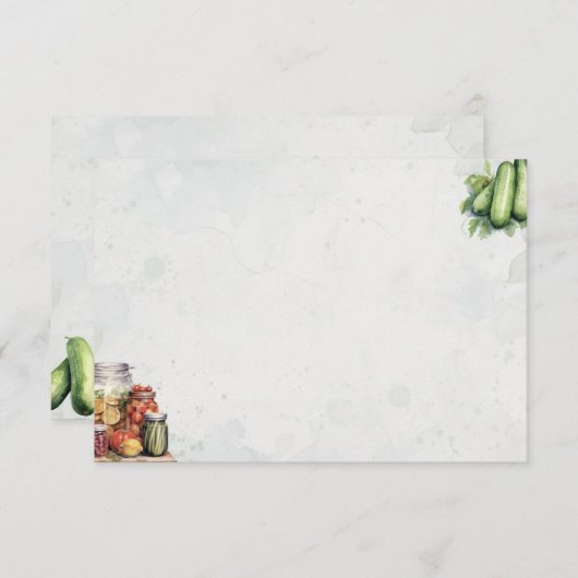 Carte de recette vide de base Pickle Jar (Devant / Derrière)