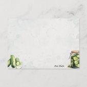 Carte de recette vide de base Pickle Jar (Dos)
