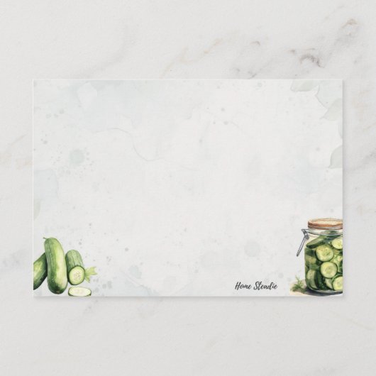 Carte de recette vide de base Pickle Jar (Dos)