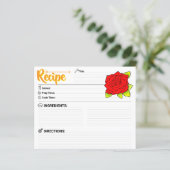 Carte de recette vierge double face avec fleurs mi (Debout devant)