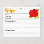 Carte de recette vierge double face avec fleurs mi (Devant)