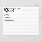 Carte de recette vierge double face (Cartes de cui (Devant)