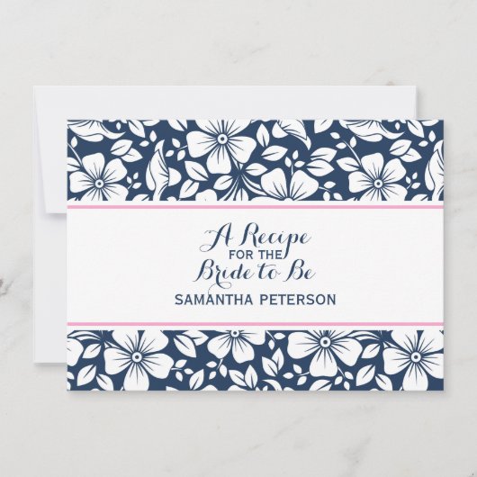 Carte de recette vintage florale (Devant)