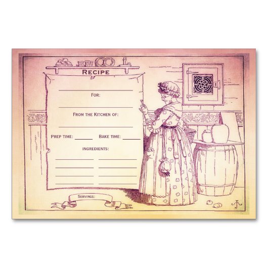 Carte de recette vintage Vielle Mère Hubbard (Devant)