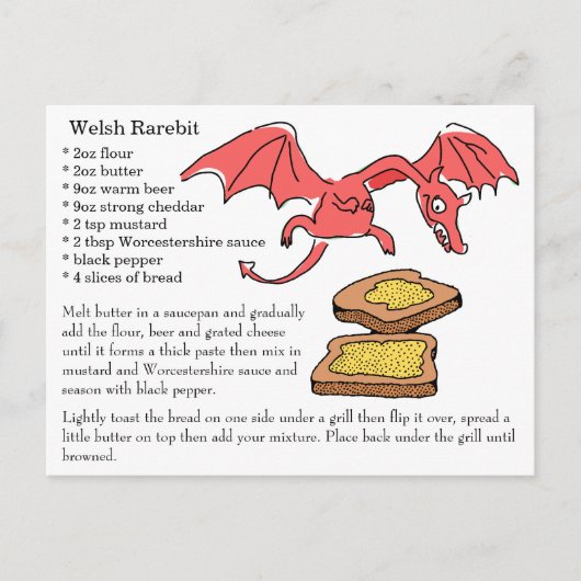 Carte de recette Welsh Rarebit (Devant)