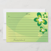 CARTE DE RECETTES (Dos)