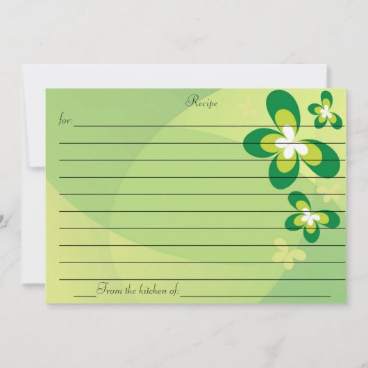 CARTE DE RECETTES (Dos)