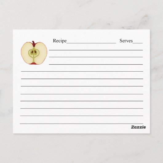 Carte de recettes Apple (Dos)