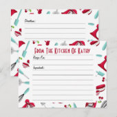 Carte de recettes Aqua et Red Kitchen Gadget (Devant / Derrière)