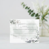 CARTE DE RECETTES | Aquarelle rustique Dusty Green (Debout devant)