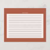 CARTE DE RECETTES | Aquarelle rustique Fleurs de c (Dos)