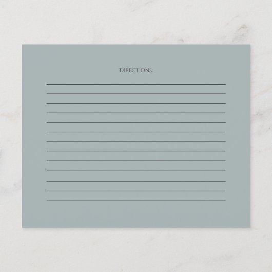 CARTE DE RECETTES | Aquarelle rustique Sage de ver (Dos)