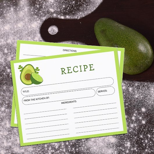 Carte de recettes Avocado et citron, Citrus Kitche