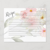 CARTE DE RECETTES | Bouquet floral rose pastel (Devant)