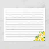 Carte de recettes citrons et feuillages (Dos)