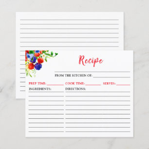 Carte de recettes de baies mixtes d'été
