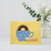 Carte de recettes de beignes et de café (Debout devant)