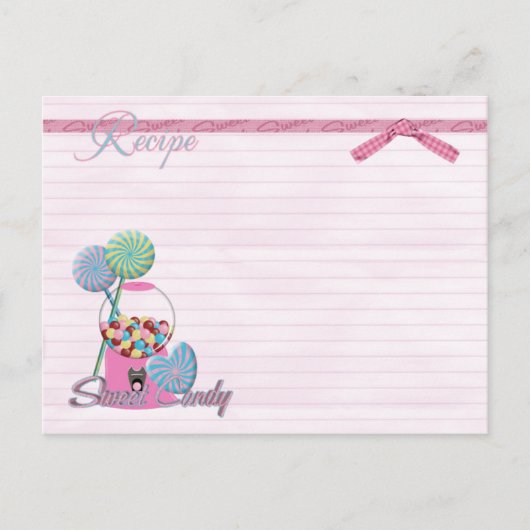 carte de recettes de bonbons sucrés (Devant)