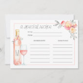 Carte de recettes de brunch nuptial Rosé (Devant)