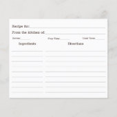 Carte de recettes de champignons rustiques et de l (Devant)