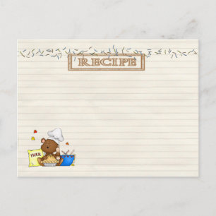 carte de recettes de chef en peluche