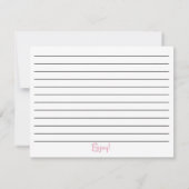 Carte de recettes de Cuisine de cuisine d'tablier (Dos)