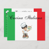 Carte de recettes de cuisine italienne (Devant / Derrière)