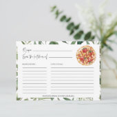 Carte de recettes de Fête des mariées à tarte vert (Debout devant)