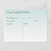 Carte de recettes de Fête des mariées de plage Sta (Dos)