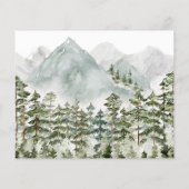 Carte de recettes de la forêt de pins d'aquarelle  (Dos)