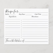 Carte de recettes de la forêt de pins d'aquarelle  (Devant)