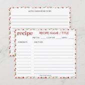 Carte de recettes de la grenade d'aquarelle médite (Devant / Derrière)