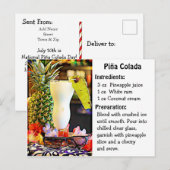 Carte de recettes de la Journée nationale Piña Col (Devant / Derrière)
