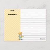 Carte de recettes de livre de recettes de cuisine (Dos)