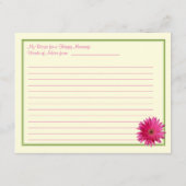 Carte de recettes de marguerite rose pour un maria (Dos)