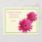 Carte de recettes de marguerite rose pour un maria (Devant)