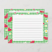 Carte de recettes de pastèques et marguerites (Devant / Derrière)