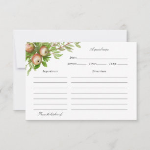 carte de recettes de pommes aquarelle