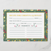 Carte de recettes de saison aux baies rouges verte (Recto)