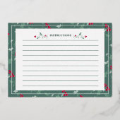 Carte de recettes de saison aux baies rouges verte (Verso)