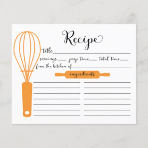 Carte de recettes de Tangerine Whisk Lettrée à la
