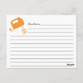 Carte de recettes de Tangerine Whisk Lettrée à la (Dos)