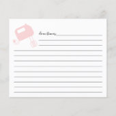 Carte de recettes de Whisk rose Lettré à la main m (Dos)