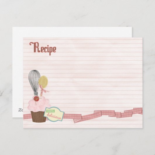 carte de recettes délicieuse (Devant / Derrière)