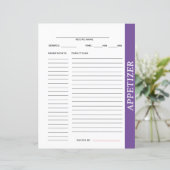 Carte de recettes d'entrée (Debout devant)